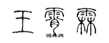 陳聲遠王霄霖篆書個性簽名怎么寫