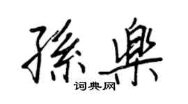 王正良孫樂行書個性簽名怎么寫