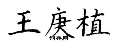丁謙王庚植楷書個性簽名怎么寫