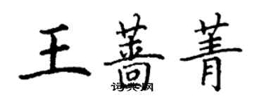 丁謙王薔菁楷書個性簽名怎么寫