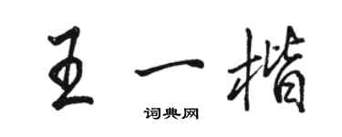 駱恆光王一楷行書個性簽名怎么寫