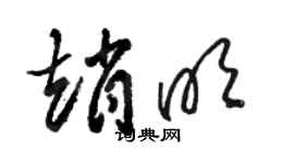 駱恆光趙明草書個性簽名怎么寫