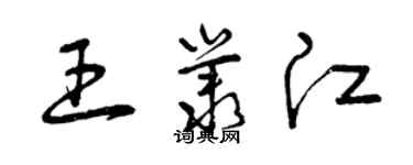 曾慶福王叢江草書個性簽名怎么寫