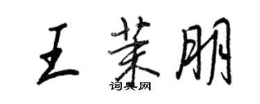 王正良王茉朋行書個性簽名怎么寫