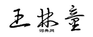 曾慶福王林童草書個性簽名怎么寫