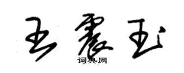 朱錫榮王震玉草書個性簽名怎么寫