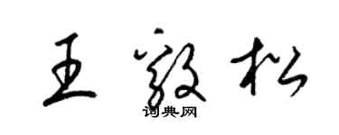 梁錦英王毅松草書個性簽名怎么寫