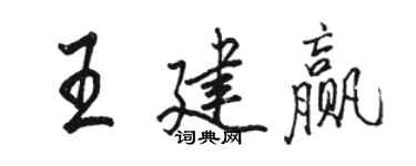 駱恆光王建贏行書個性簽名怎么寫