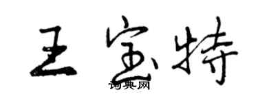 曾慶福王寶特行書個性簽名怎么寫