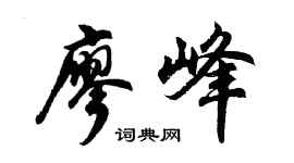 胡問遂廖峰行書個性簽名怎么寫