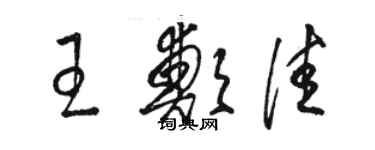 駱恆光王鄭佳草書個性簽名怎么寫