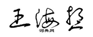 曾慶福王海想草書個性簽名怎么寫