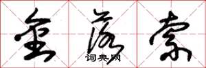朱錫榮金落索草書怎么寫