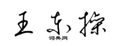 梁錦英王東操草書個性簽名怎么寫