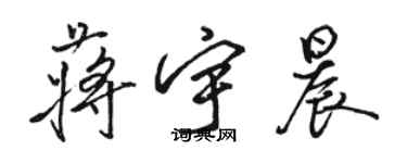 駱恆光蔣宇晨行書個性簽名怎么寫