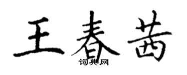 丁謙王春茜楷書個性簽名怎么寫