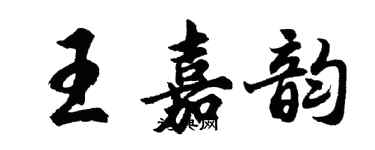 胡問遂王嘉韻行書個性簽名怎么寫