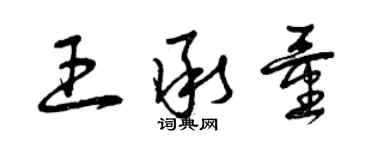 曾慶福王承量草書個性簽名怎么寫