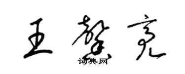 梁錦英王馨亮草書個性簽名怎么寫