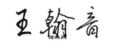 駱恆光王翰音行書個性簽名怎么寫