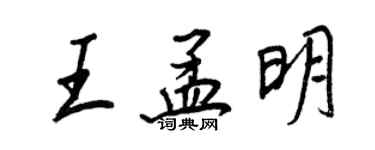 王正良王孟明行書個性簽名怎么寫