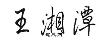 駱恆光王湘潭行書個性簽名怎么寫