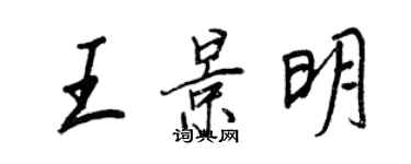 王正良王景明行書個性簽名怎么寫