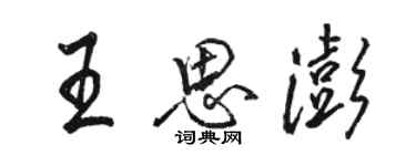 駱恆光王思澎行書個性簽名怎么寫