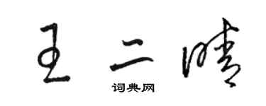 駱恆光王二晴草書個性簽名怎么寫