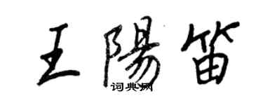 王正良王陽笛行書個性簽名怎么寫