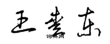 曾慶福王愛東草書個性簽名怎么寫