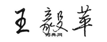 駱恆光王毅苹行書個性簽名怎么寫