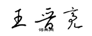 梁錦英王晉亮草書個性簽名怎么寫