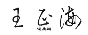 駱恆光王正海草書個性簽名怎么寫
