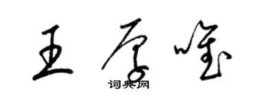 梁錦英王厚唯草書個性簽名怎么寫