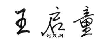 駱恆光王啟童行書個性簽名怎么寫