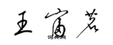 梁錦英王富茗草書個性簽名怎么寫