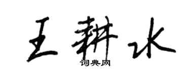 王正良王耕水行書個性簽名怎么寫