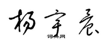 梁錦英楊宇晨草書個性簽名怎么寫