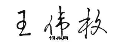 駱恆光王偉枚草書個性簽名怎么寫