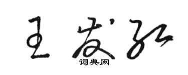 駱恆光王發紅草書個性簽名怎么寫