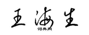 梁錦英王海生草書個性簽名怎么寫