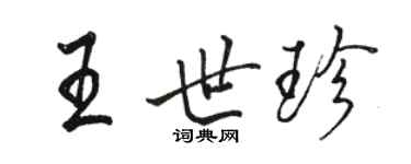 駱恆光王世珍行書個性簽名怎么寫