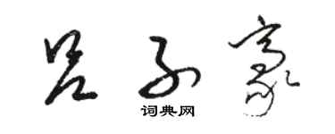 駱恆光呂子豪草書個性簽名怎么寫