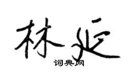 王正良林延行書個性簽名怎么寫