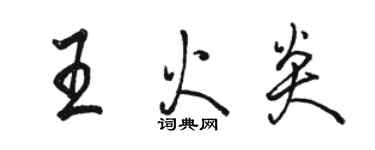 駱恆光王火炎行書個性簽名怎么寫