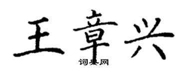 丁謙王章興楷書個性簽名怎么寫