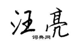 王正良汪亮行書個性簽名怎么寫