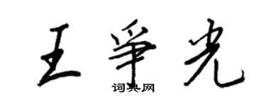 王正良王爭光行書個性簽名怎么寫