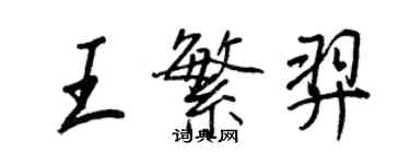 王正良王繁羿行書個性簽名怎么寫